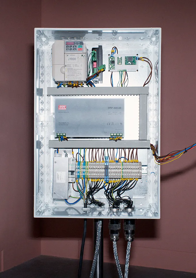 Inside the control cabinet