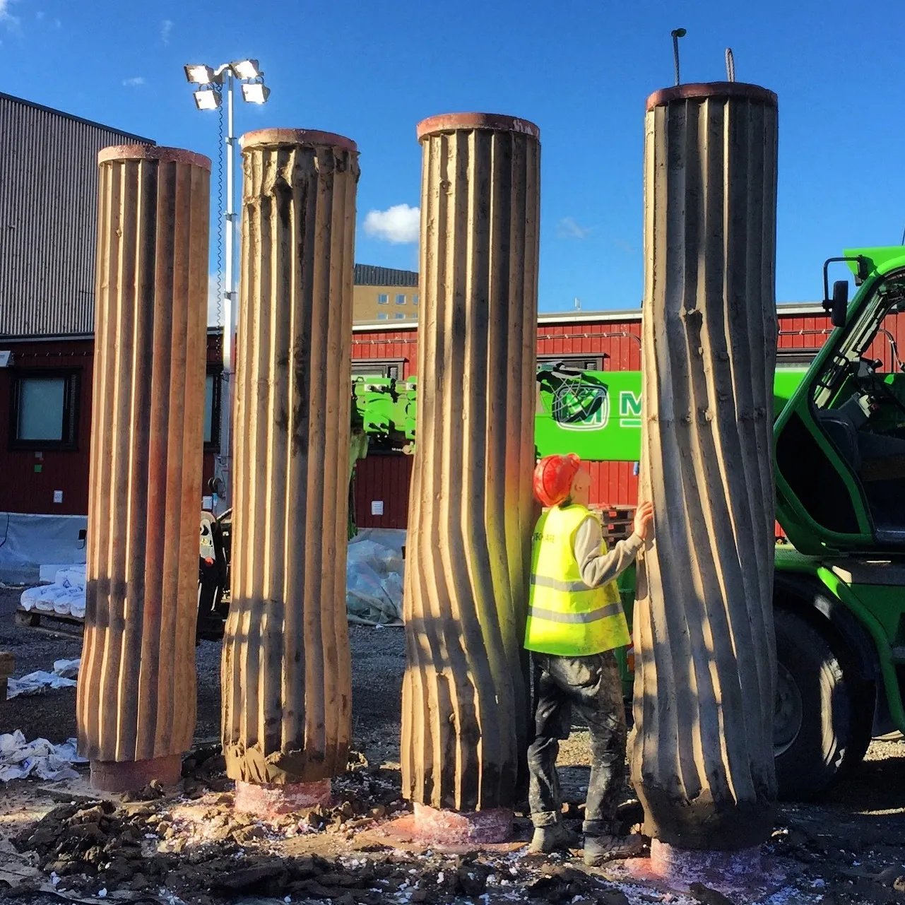 Newly produced pillars