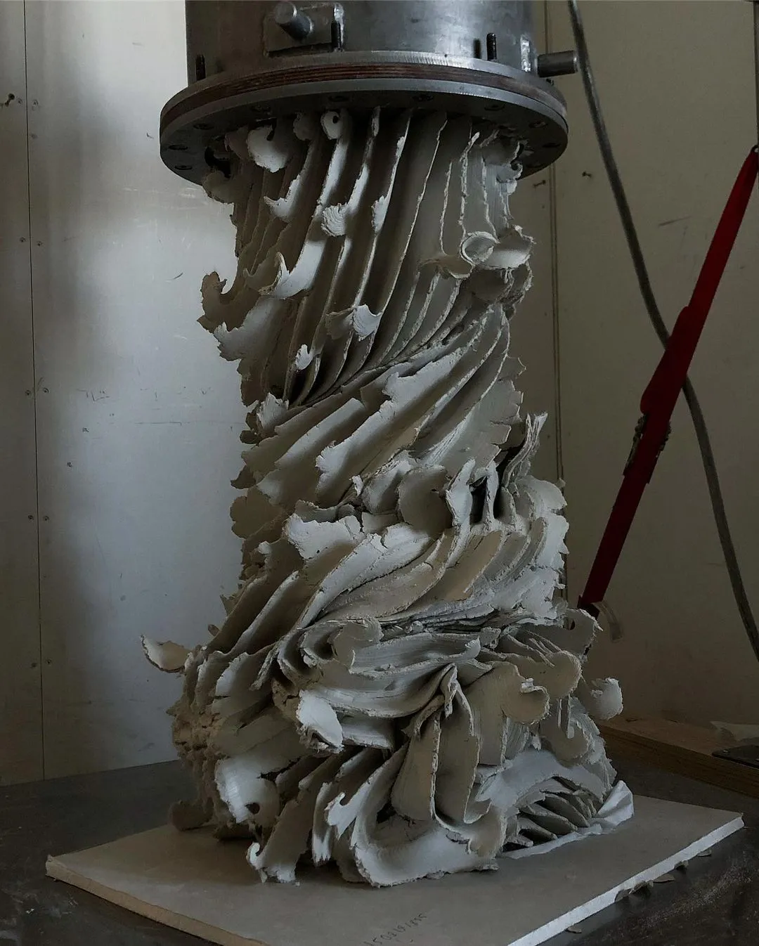 The Extruder — clay leaving the barrel